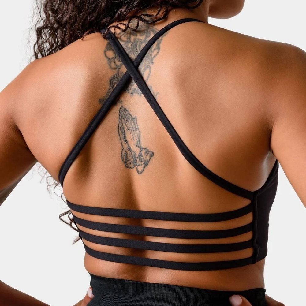 Kamo Fitness Iris Strappy Back Crop Sports Bra / Small / Dusty Rose